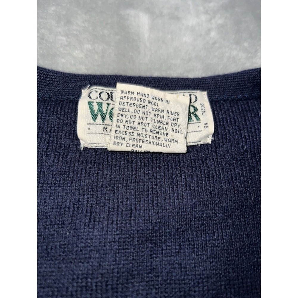 Vintage Country Road Australia Pure Wool Knit Vest Navy Size XL Academia Preppy - Picture 7 of 8